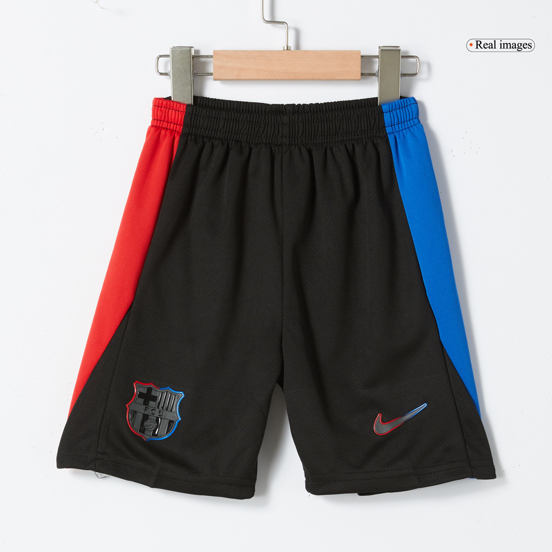 Barcelona Away Kids Soccer Jerseys Kit - Spotify Logo Without Text - gogoalshop