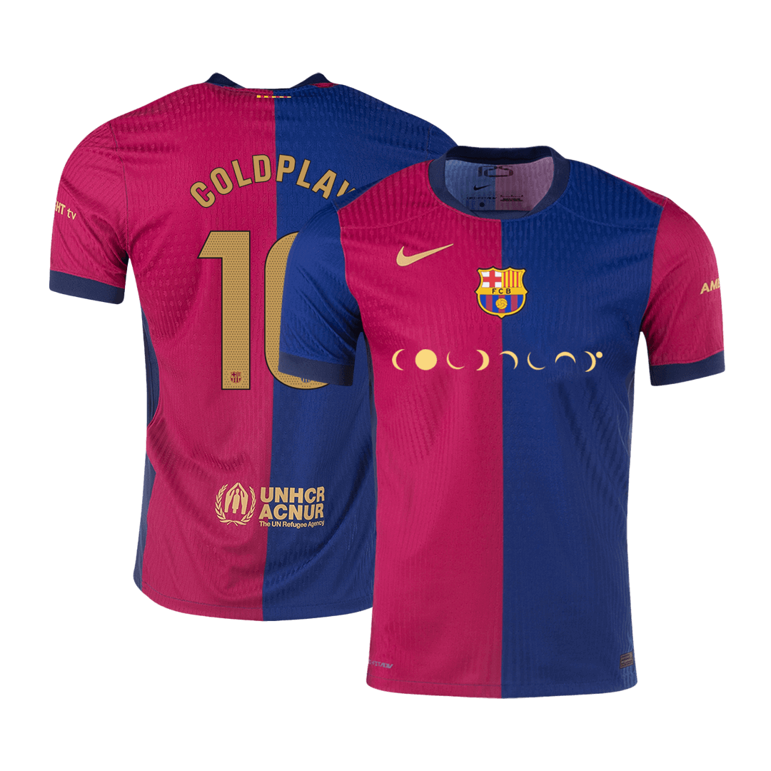 COLDPLAY #10 Barcelona Home Authentic Soccer Jersey - gogoalshop