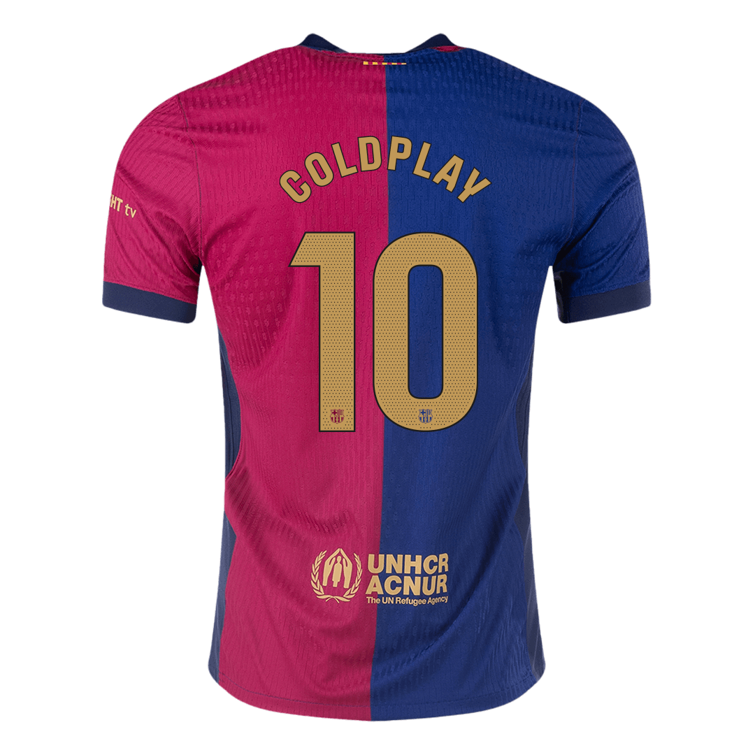 COLDPLAY #10 Barcelona Home Authentic Soccer Jersey - gogoalshop