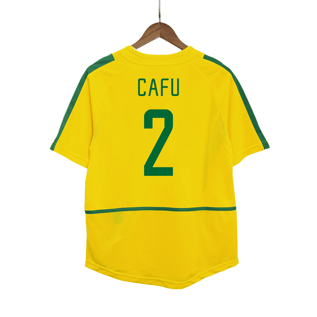 Retro Soccer Jersey CAFU #2 Brazil Home 2002/03 - gogoalshop
