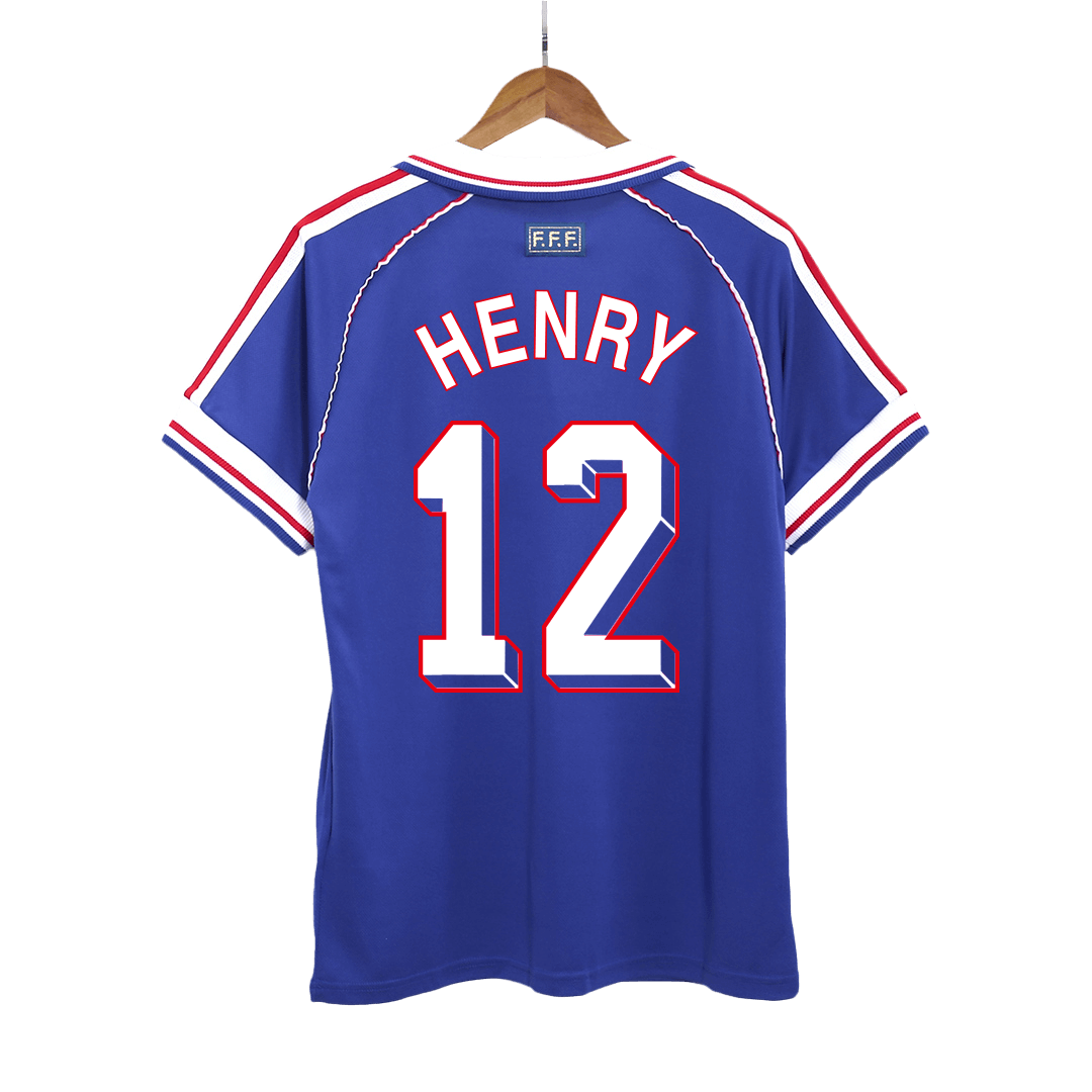 Retro Soccer Jersey HENRY #12 France Home 1998 - gogoalshop