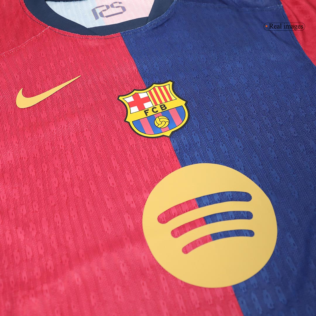 LAMINE YAMAL #19 Barcelona Home Authentic Soccer Jersey -UCL Spotify Logo Without Text - gogoalshop