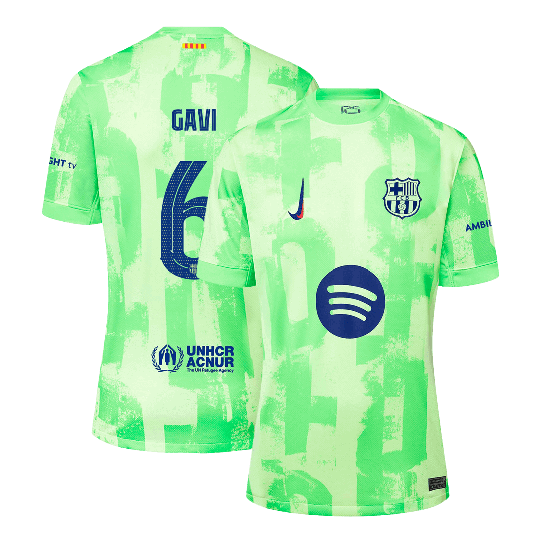 GAVI #6 Barcelona Third Away Soccer Jersey - UCL（Spotify Logo Without Text） - gogoalshop