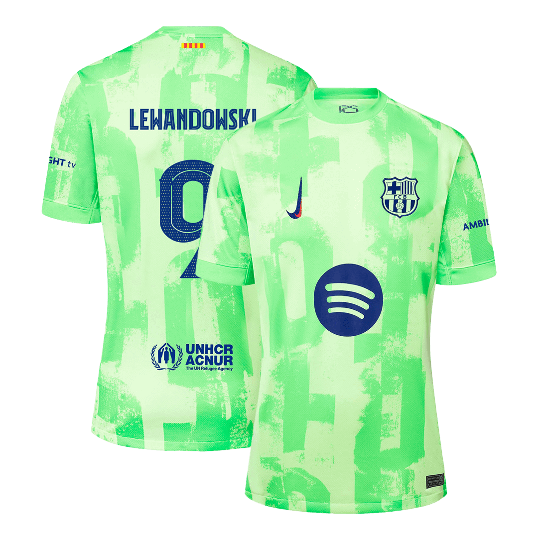 LEWANDOWSKI #9 Barcelona Third Away Soccer Jersey - UCL（Spotify Logo Without Text） - gogoalshop