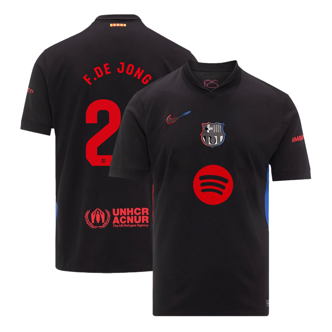 F.DE JONG #21 Barcelona Away Soccer Jersey- Spotify Logo Without Text - gogoalshop