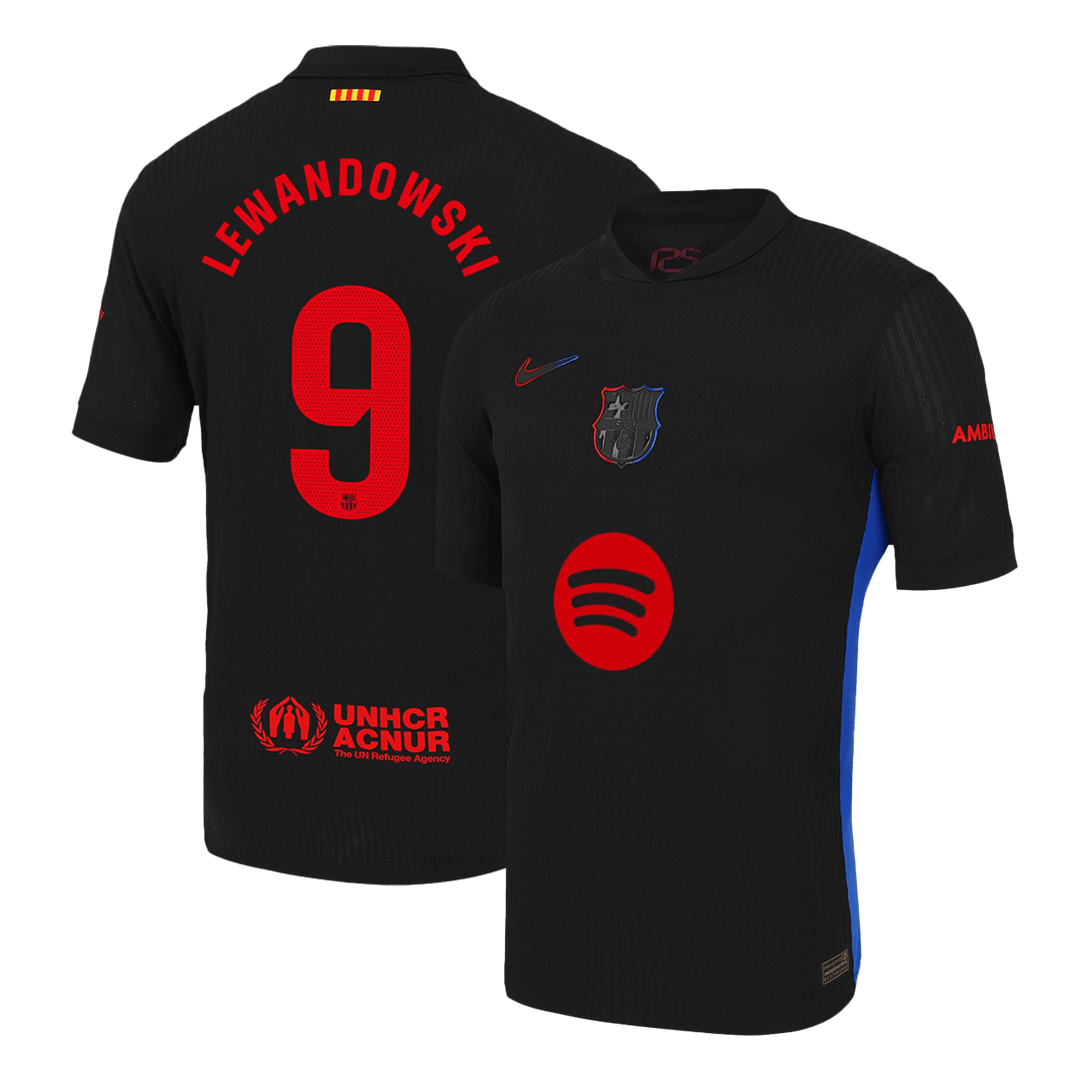 LEWANDOWSKI #9 Barcelona Away Authentic Soccer Jersey - Spotify Logo Without Text - gogoalshop