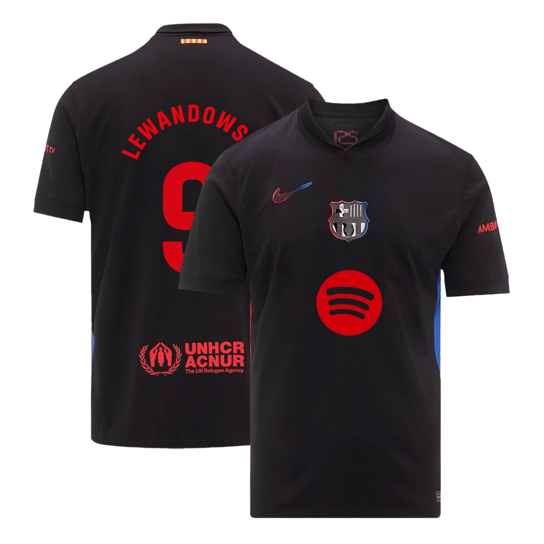 LEWANDOWSKI #9 Barcelona Away Soccer Jersey- Spotify Logo Without Text - gogoalshop