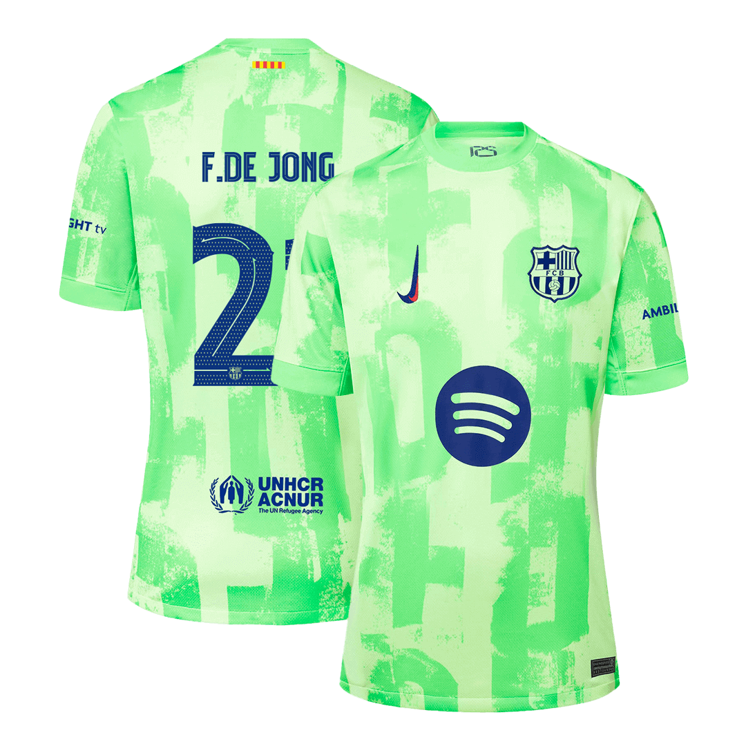 F.DE JONG #21 Barcelona Third Away Soccer Jersey - UCL（Spotify Logo Without Text） - gogoalshop