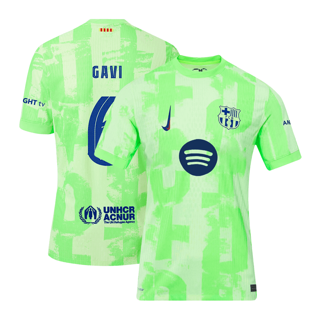 GAVI #6 Barcelona Third Away Authentic Soccer Jersey- UCL（Spotify Logo Without Text） - gogoalshop