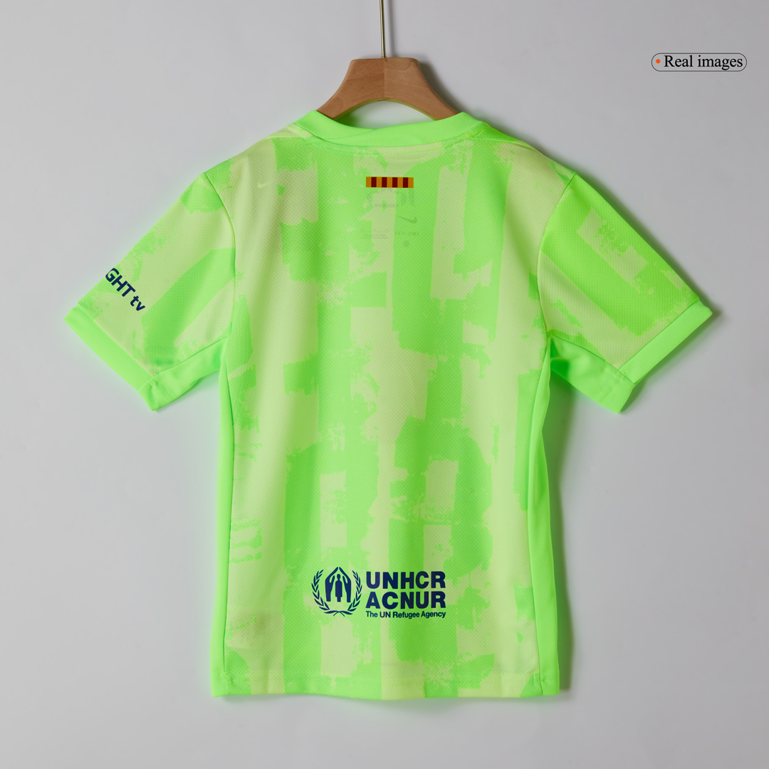 Barcelona Third Away Kids Soccer Jerseys Kit - UCL (Spotify Logo Without Text) - gogoalshop