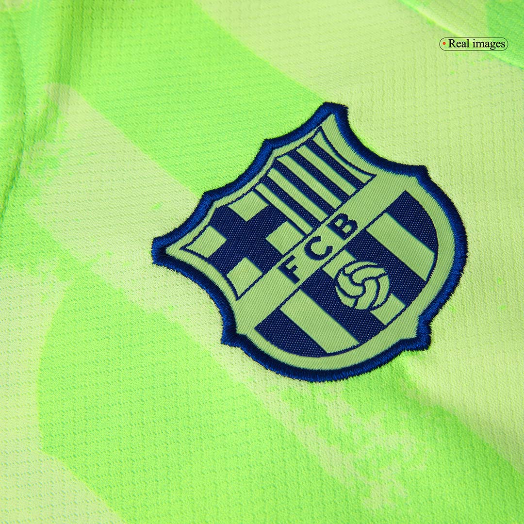 Barcelona Third Away Kids Soccer Jerseys Kit - UCL (Spotify Logo Without Text) - gogoalshop