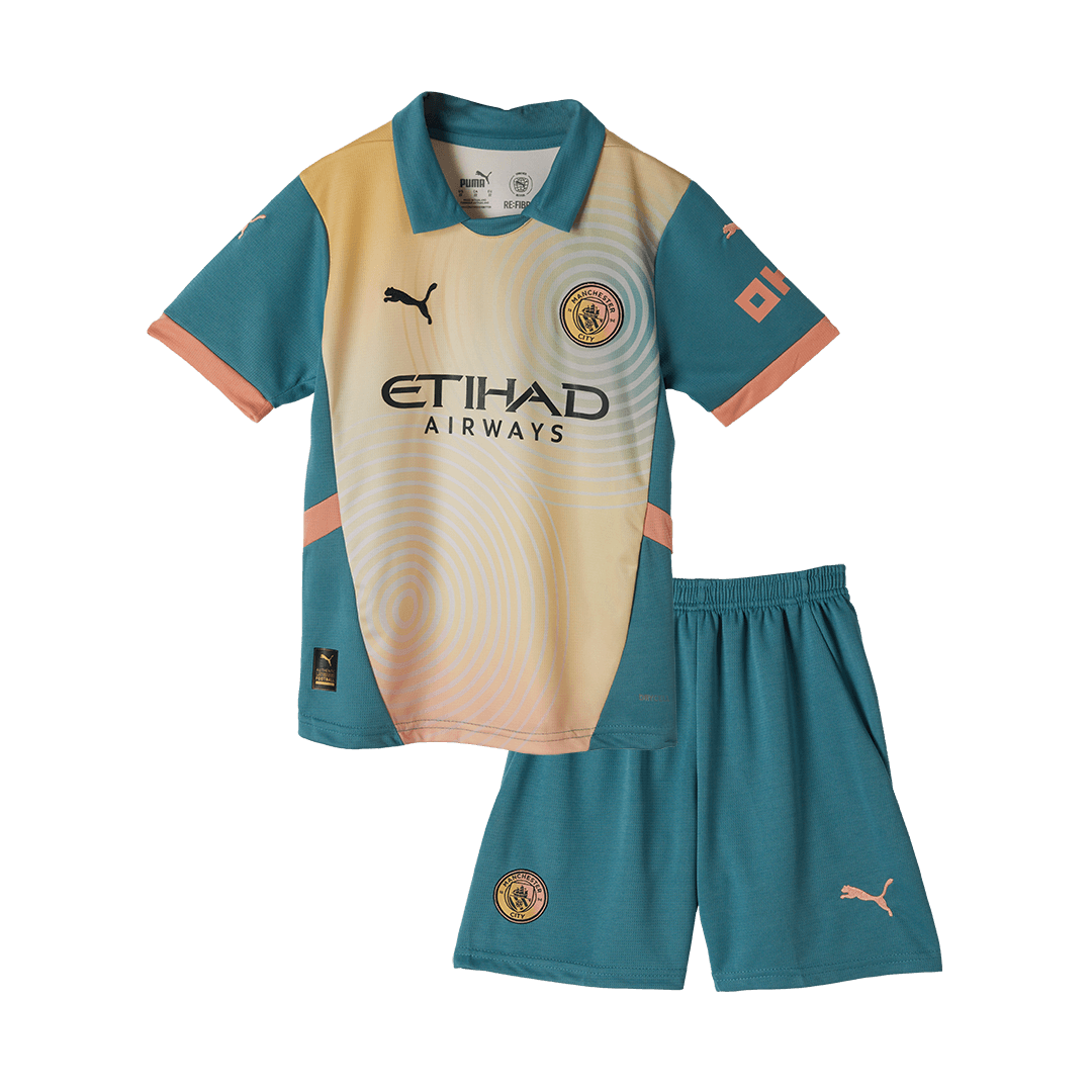 Manchester City Fourth Away Kids Soccer Jerseys Kit - gogoalshop