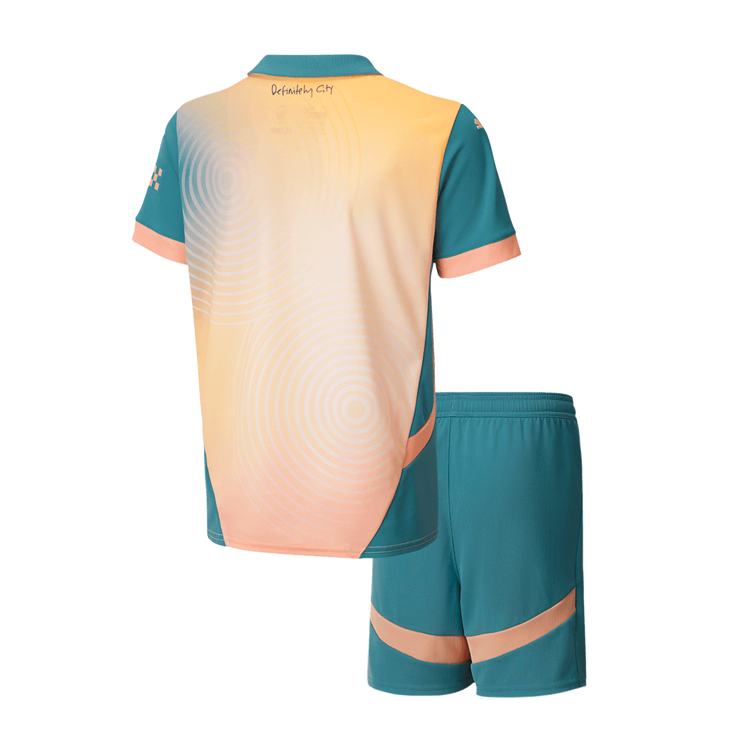 Manchester City Fourth Away Kids Soccer Jerseys Kit - gogoalshop