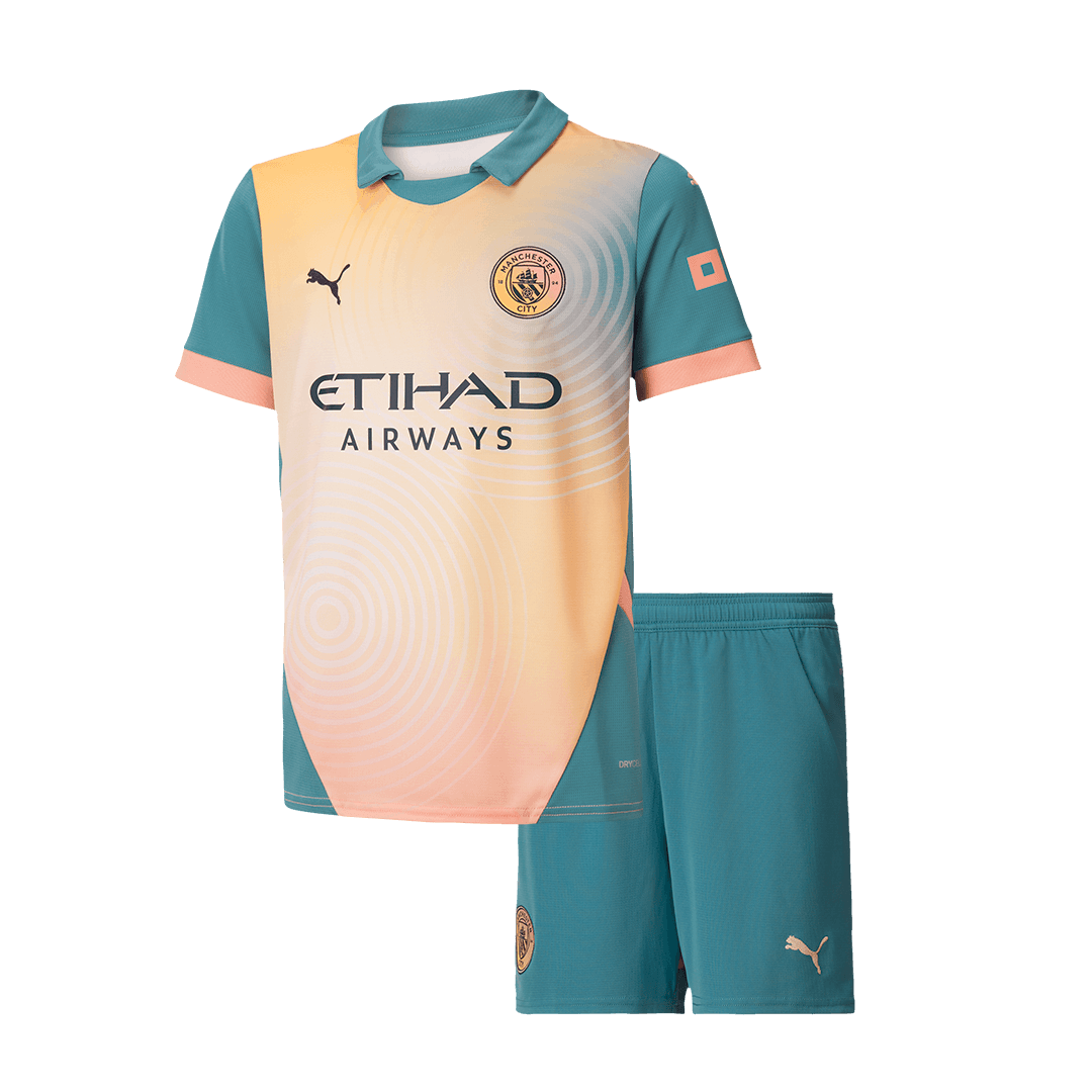 Manchester City Fourth Away Kids Soccer Jerseys Kit - gogoalshop