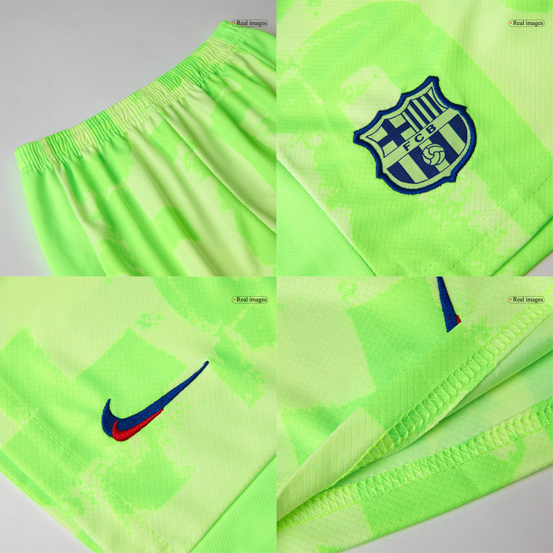 Barcelona Third Away Kids Soccer Jerseys Kit - UCL (Spotify Logo Without Text) - gogoalshop