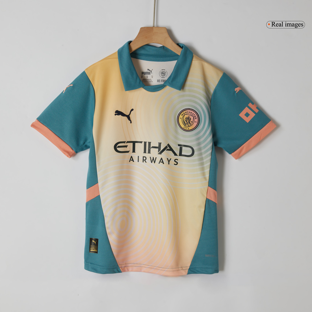 Manchester City Fourth Away Kids Soccer Jerseys Kit - gogoalshop