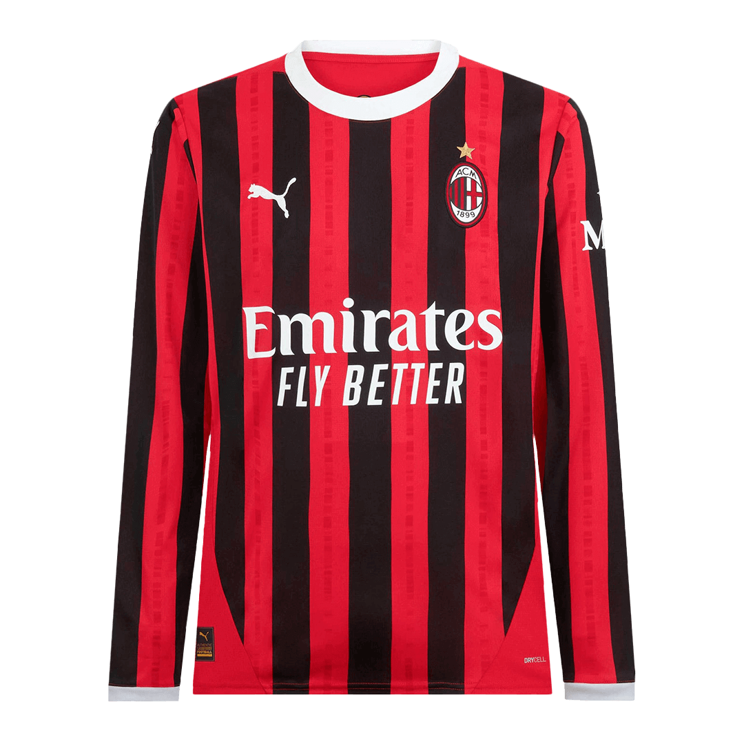AC Milan Home Long Sleeve Soccer Jersey - gogoalshop