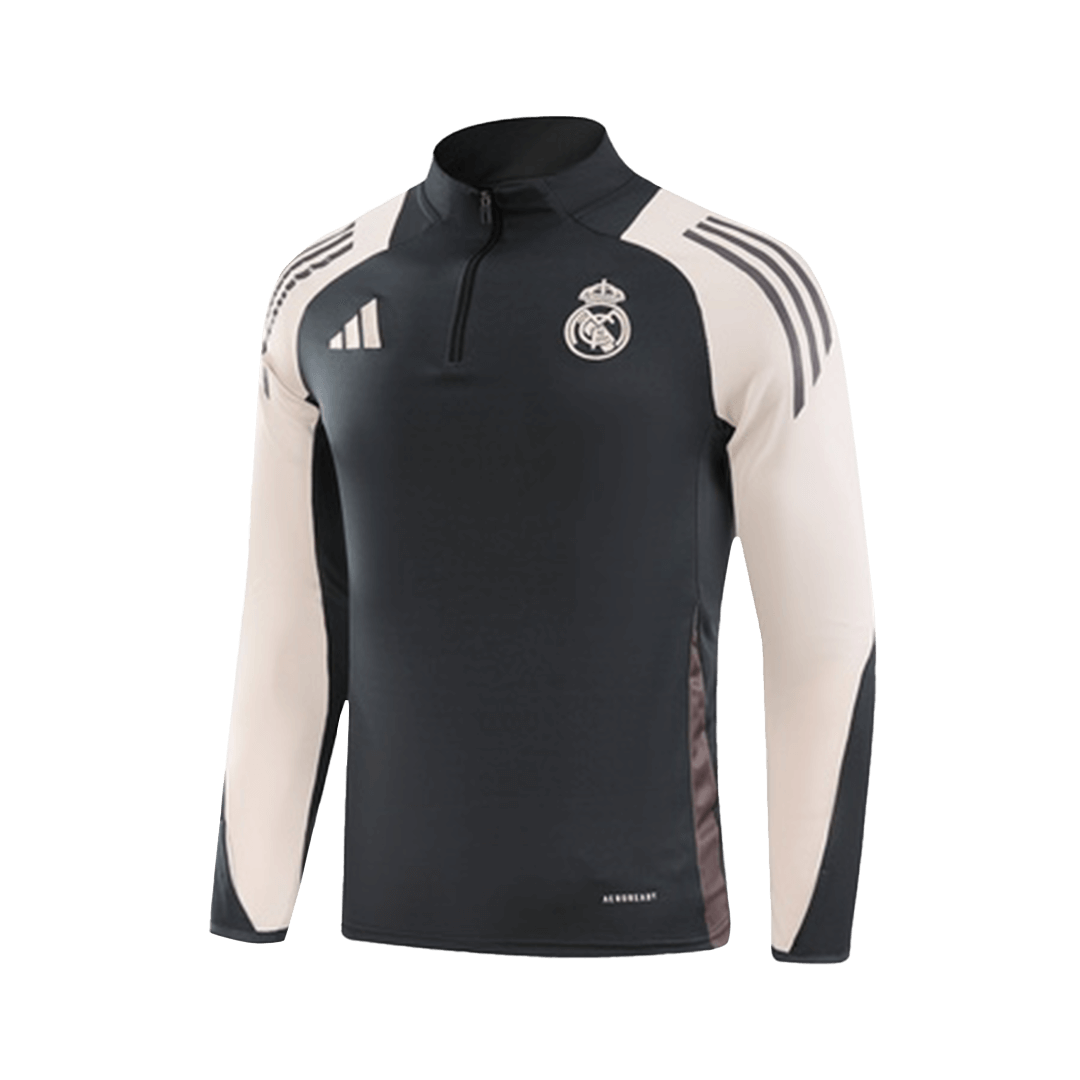 Real Madrid 1/4 Zip Tracksuit Gray - gogoalshop