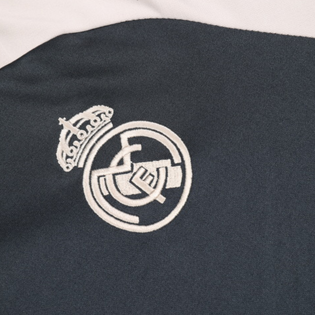 Real Madrid 1/4 Zip Tracksuit Gray - gogoalshop
