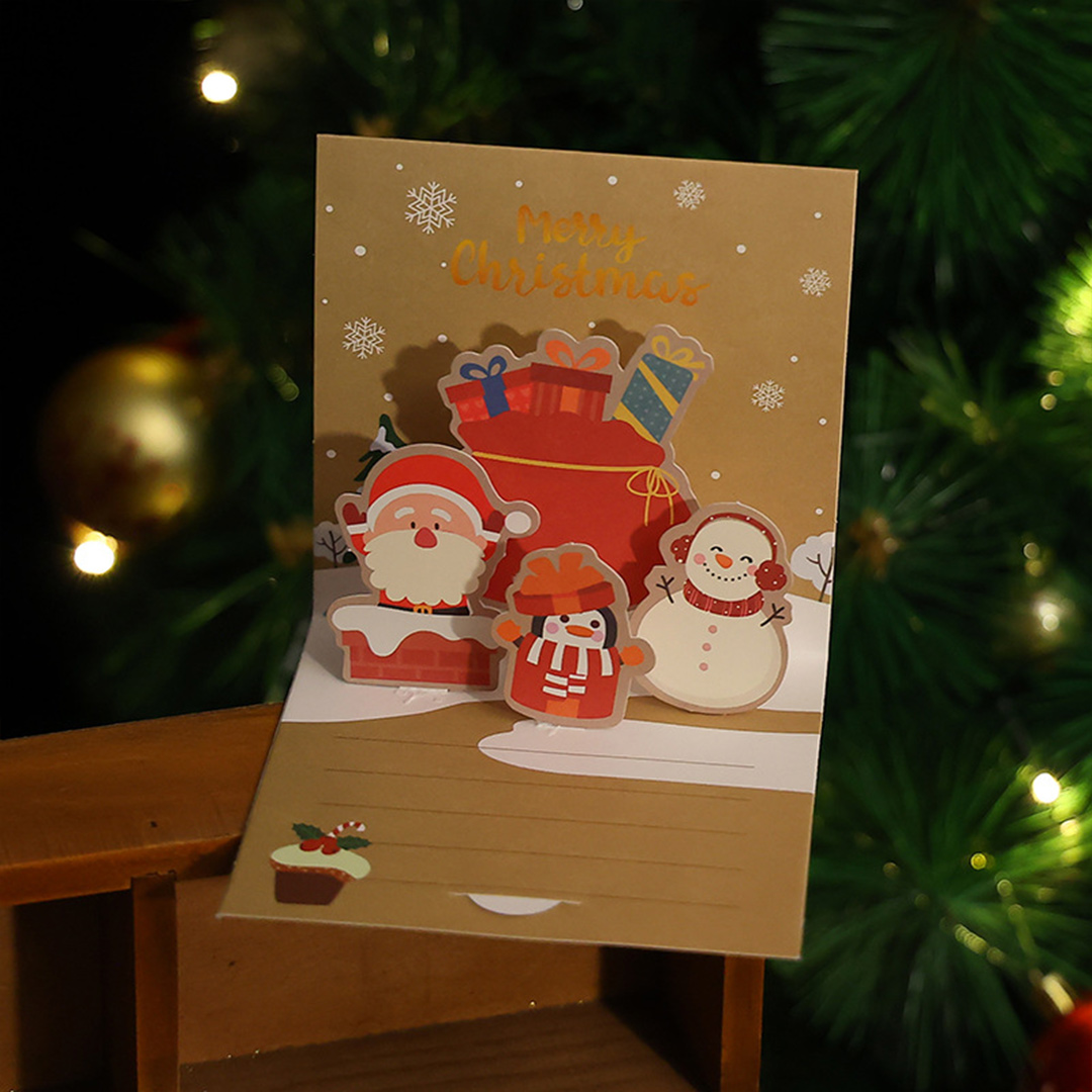1 Pcs Random Style Personalized Christmas Greeting Card - gogoalshop