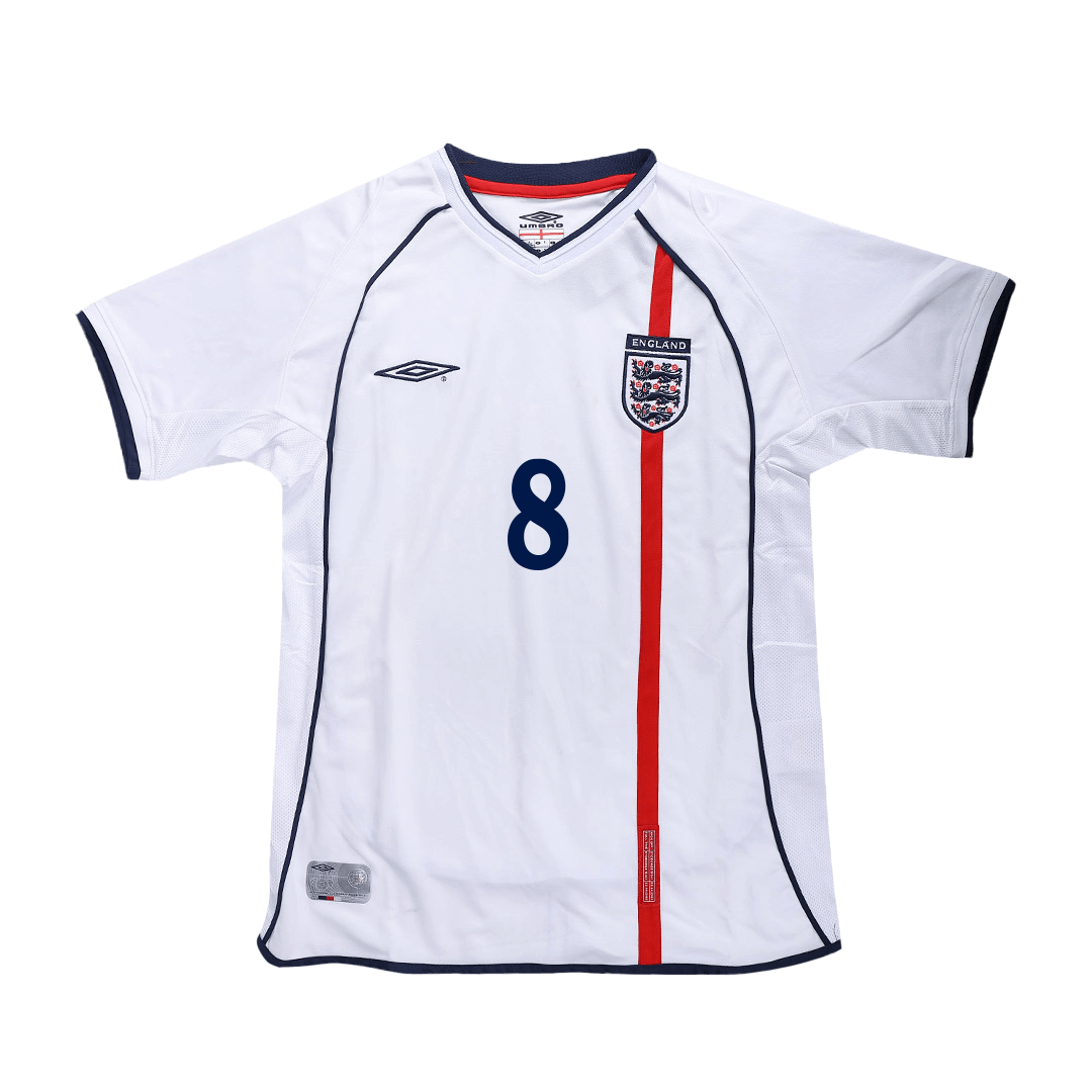 Retro Soccer Jersey SCHOLES #8 England Home 2002 - gogoalshop