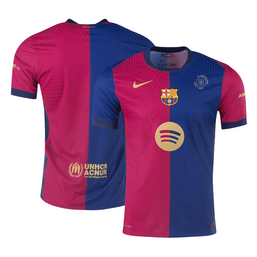 Barcelona Home Authentic Soccer Jersey - 125th Anniversary(Spotify Logo Without Text) - gogoalshop