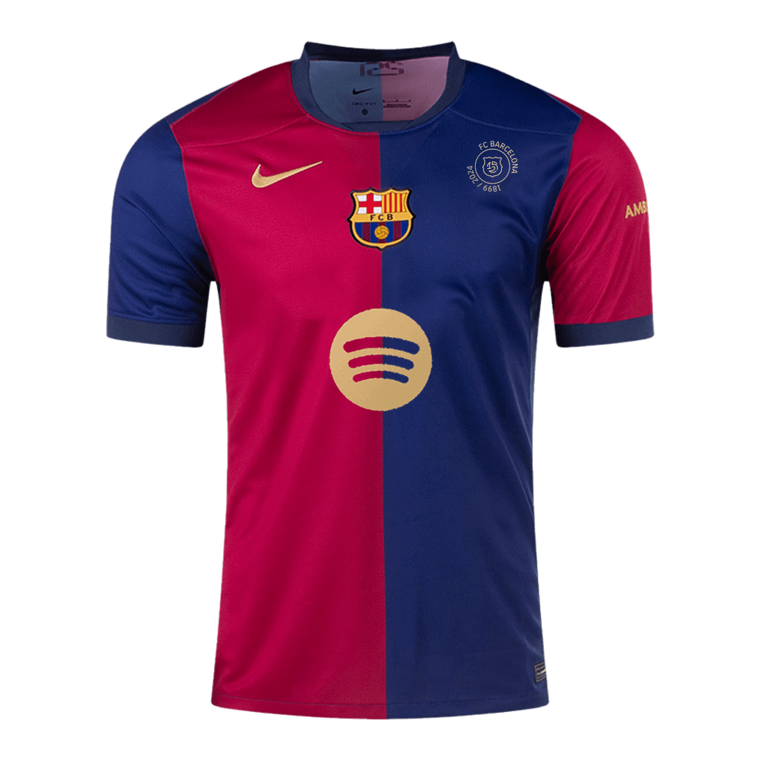 Barcelona Home Soccer Jersey - 125th Anniversary (Spotify Logo Without Text) - gogoalshop