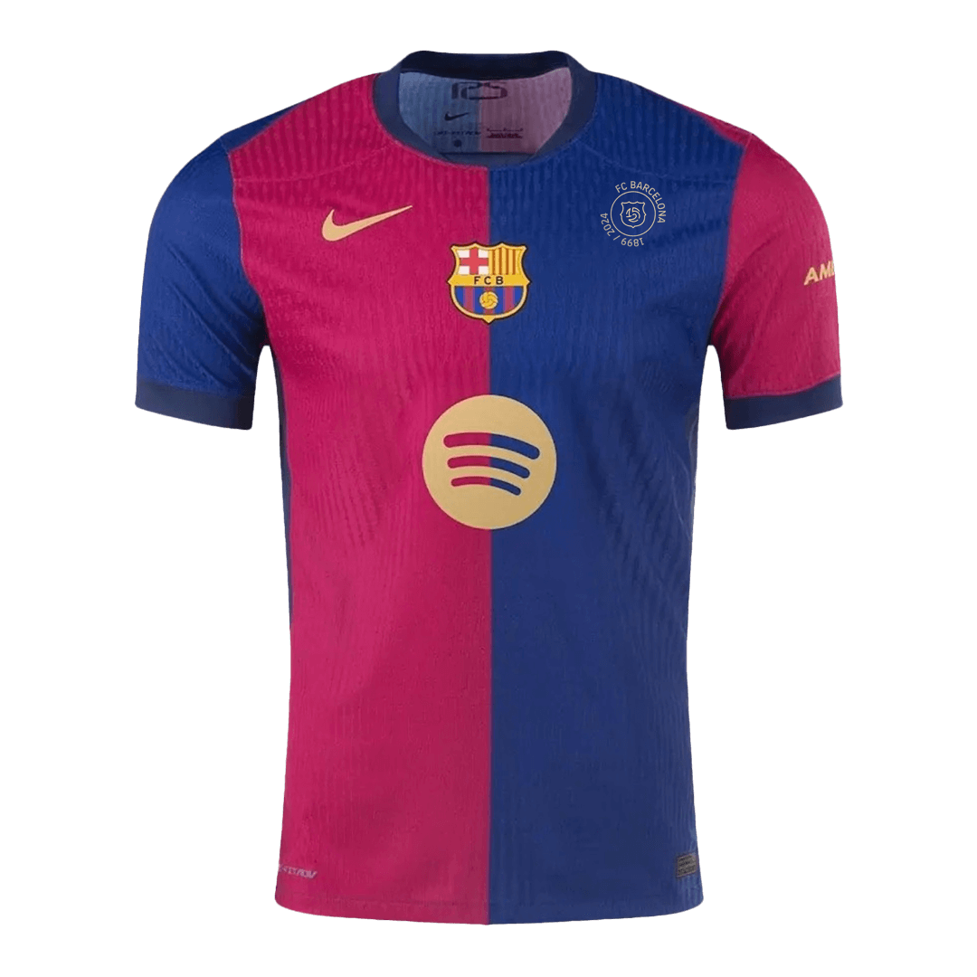 Barcelona Home Authentic Soccer Jersey - 125th Anniversary(Spotify Logo Without Text) - gogoalshop