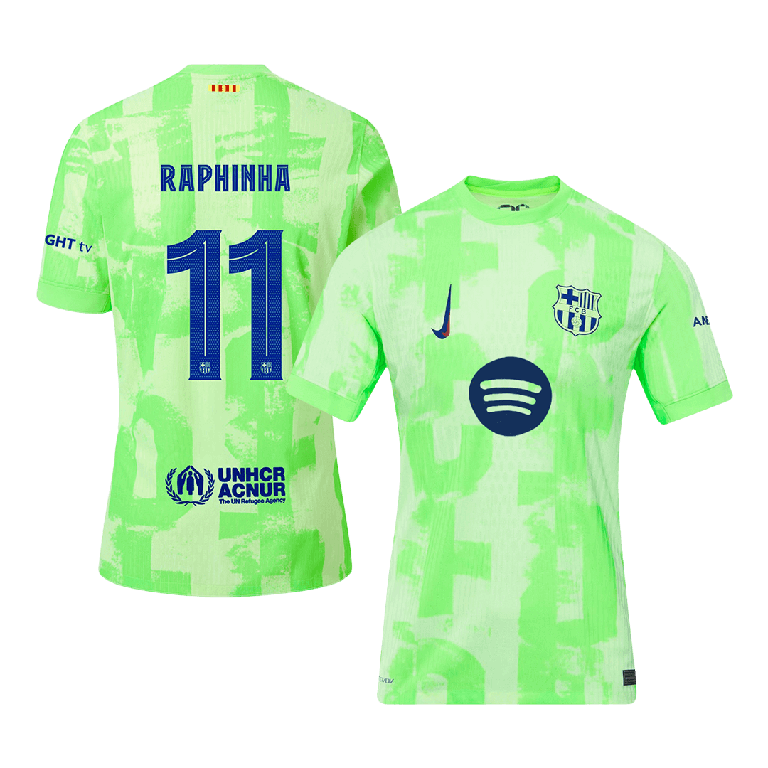 RAPHINHA #11 Barcelona Third Away Authentic Soccer Jersey - UCL（Spotify Logo Without Text） - gogoalshop