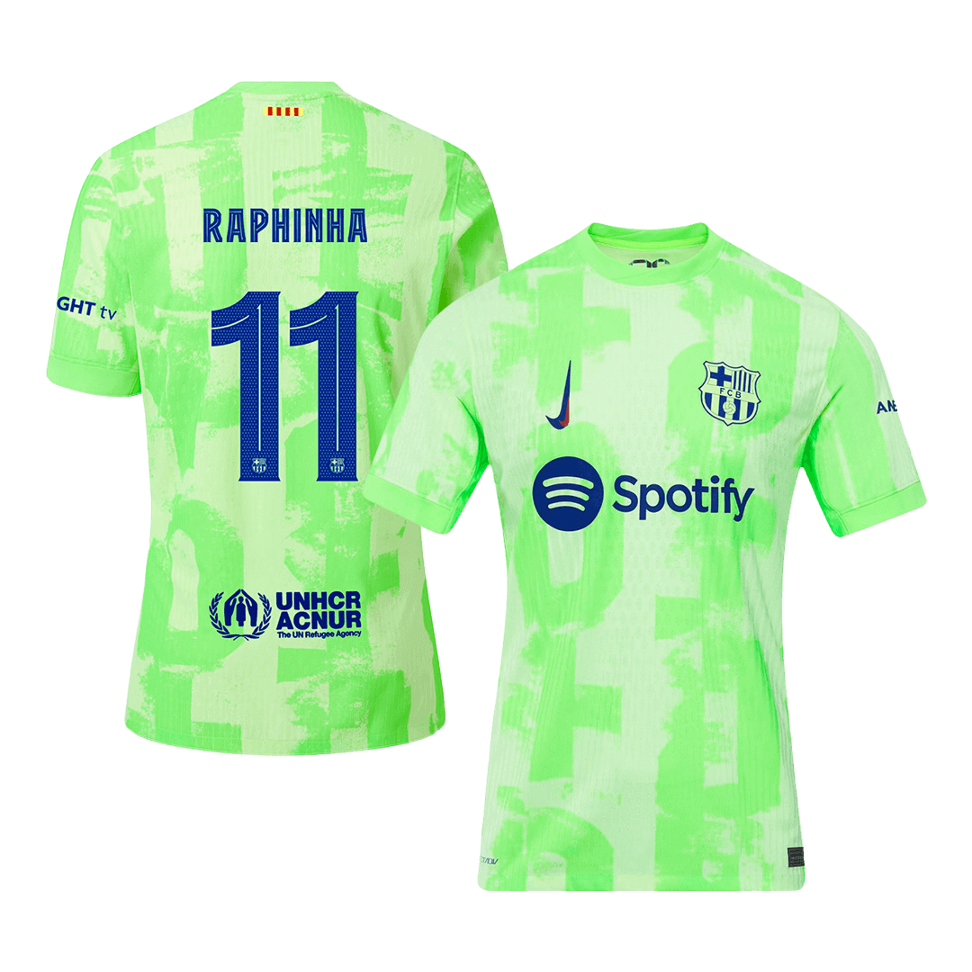 RAPHINHA #11 Barcelona Third Away Authentic Soccer Jersey - UCL - gogoalshop