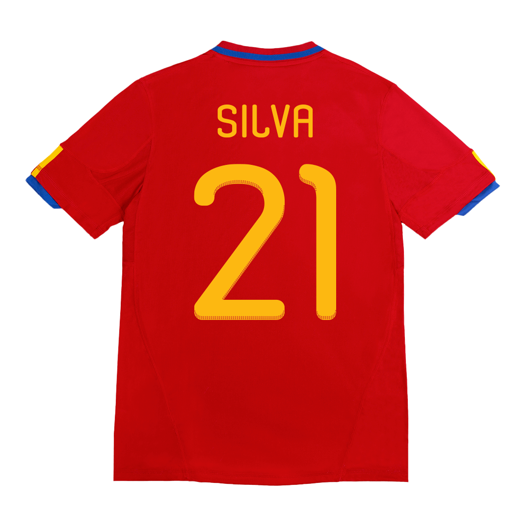 Retro Soccer Jersey SILVA #21 Spain Home 2010 - gogoalshop