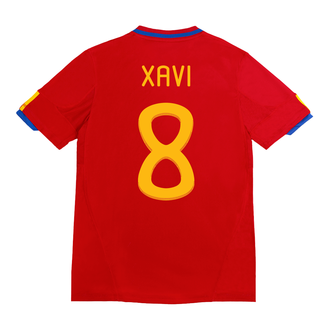 Retro Soccer Jersey XAVI #8 Spain Home 2010 - gogoalshop