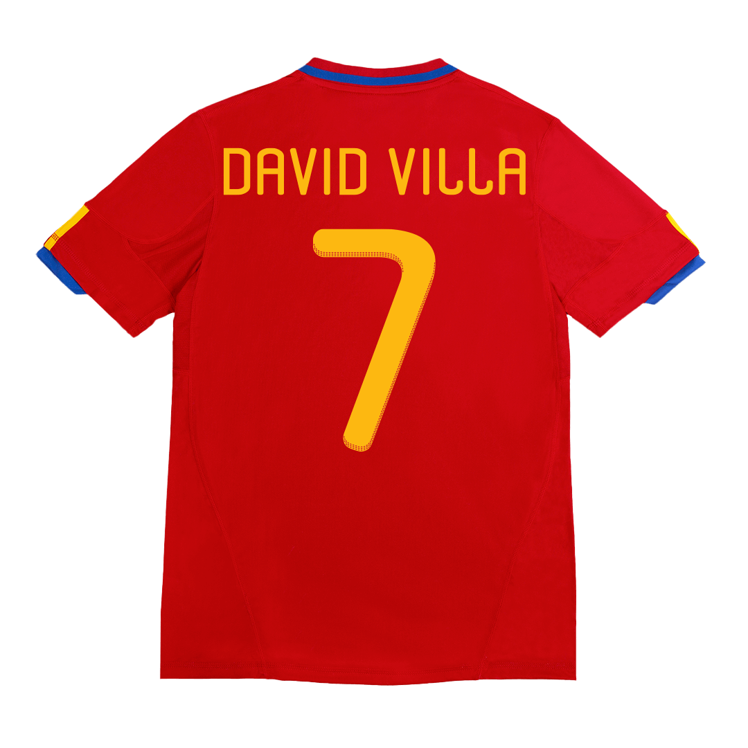 Retro Soccer Jersey DAVID VILLA #7 Spain Home 2010 - gogoalshop