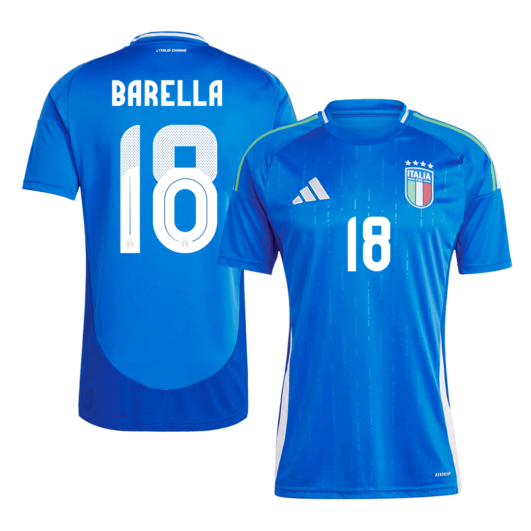 BARELLA #18 Italy Home Soccer Jersey EURO - gogoalshop