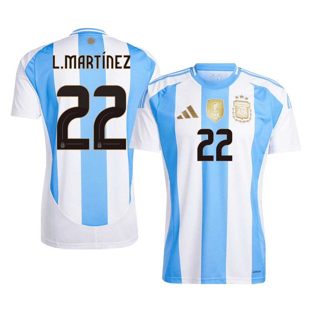 L.MARTÍNEZ #22 Argentina Home Soccer Jersey - gogoalshop