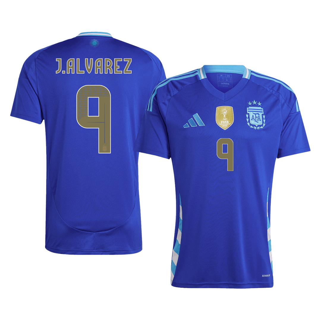 J.ALVAREZ #9 Argentina Away Soccer Jersey - gogoalshop