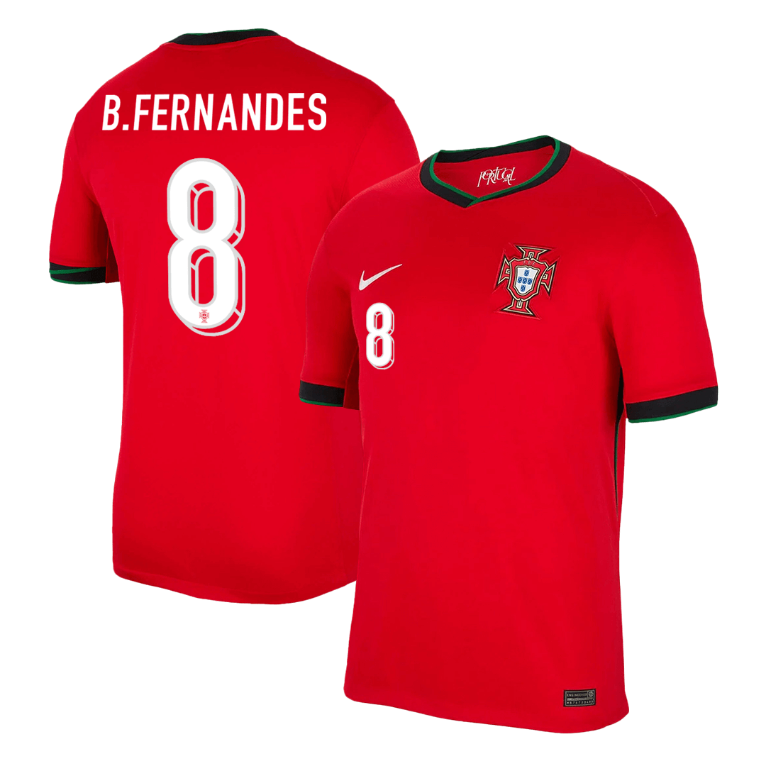 B.FERNANDES #8 Portugal Home Soccer Jersey EURO - gogoalshop