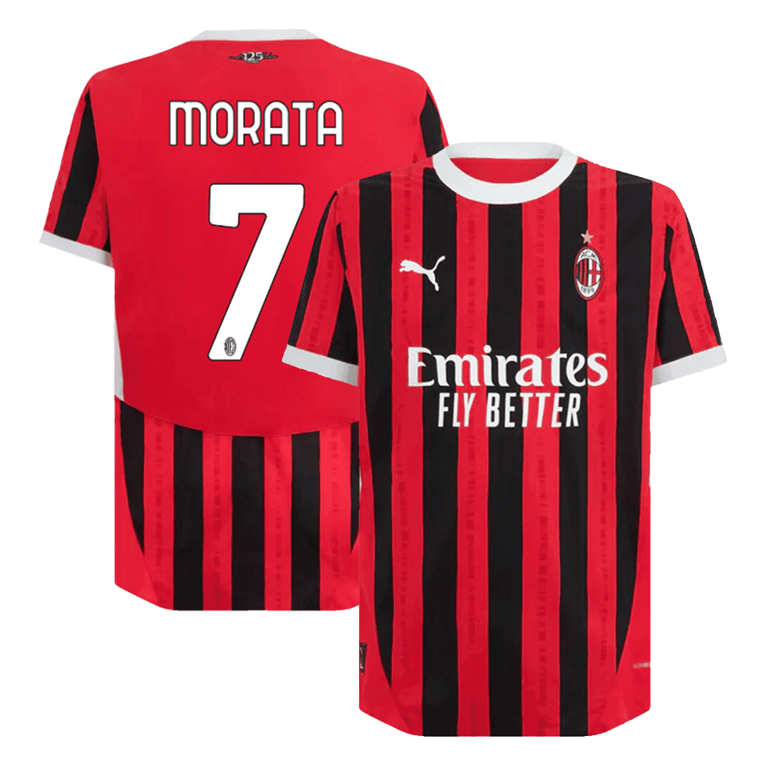 MORATA #7 AC Milan Home Authentic Soccer Jersey - UCL - gogoalshop