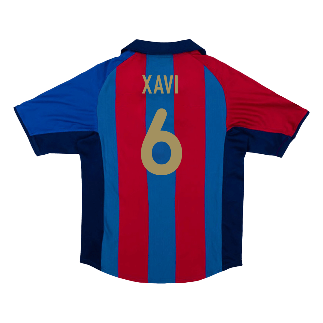 Retro Soccer Jersey XAVI #6 Barcelona Home 2001/02 - gogoalshop