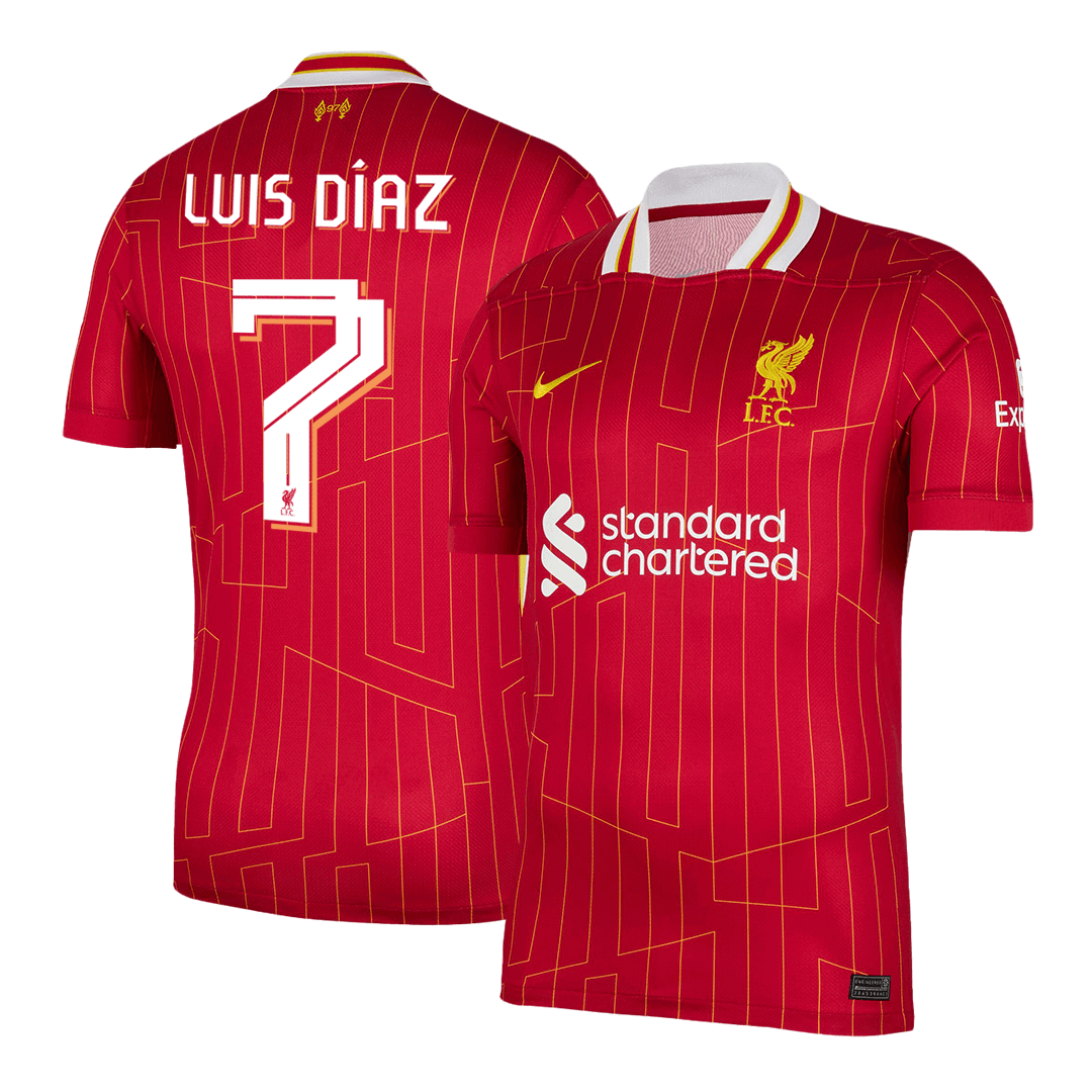 LUIS DÍAZ #7 Liverpool Home Soccer Jersey -UCL - gogoalshop