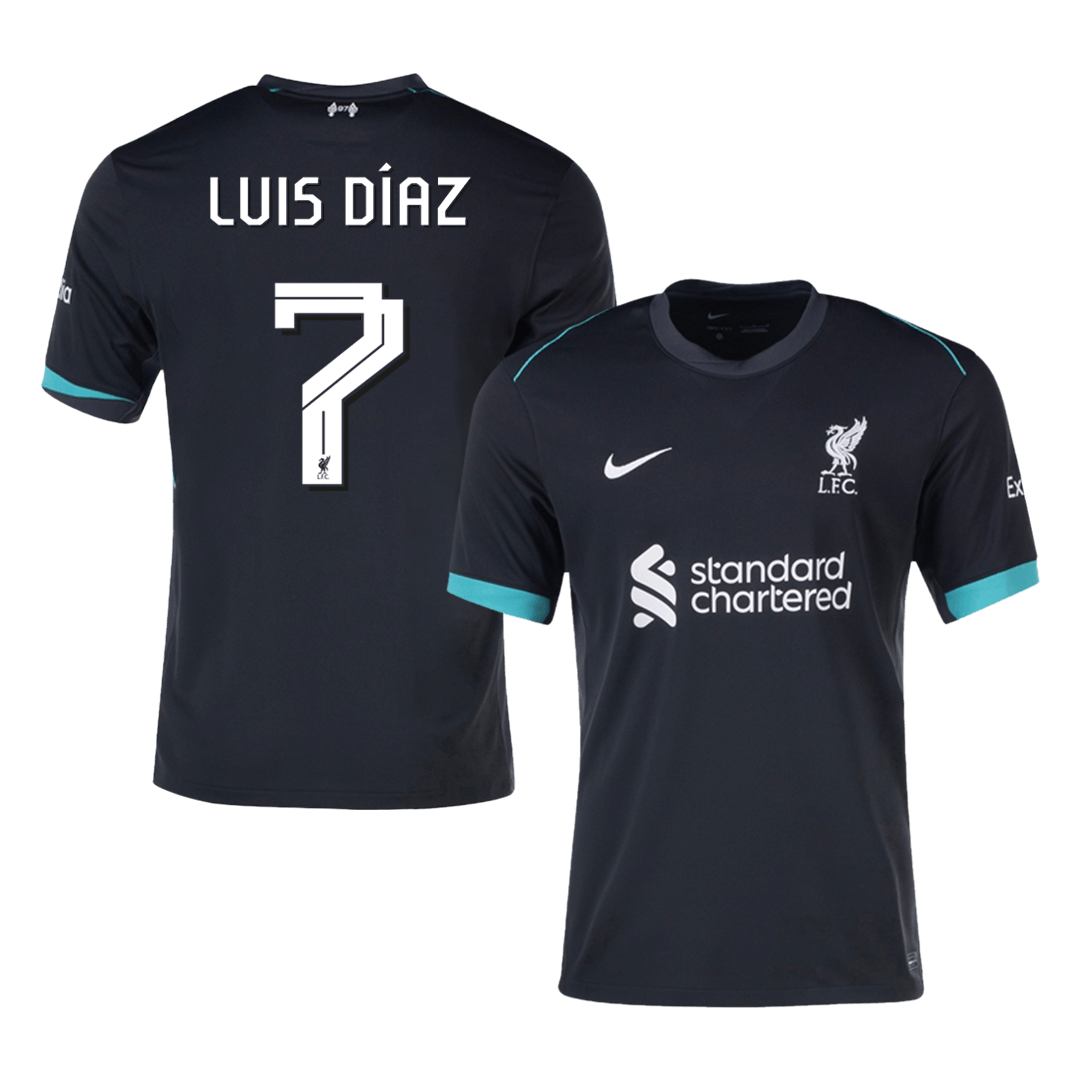 LUIS DÍAZ #7 Liverpool Away Soccer Jersey -UCL - gogoalshop
