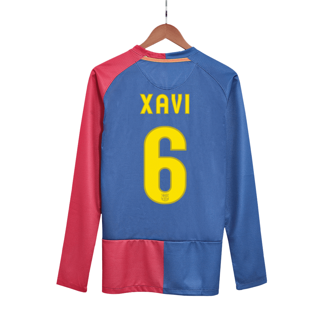 Retro Soccer Jersey XAVI #6 Barcelona Home Long Sleeve 2008/09 - UCL Final - gogoalshop