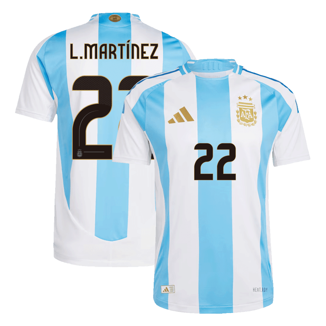 L.MARTÍNEZ #22 Argentina Home Authentic Soccer Jersey - gogoalshop