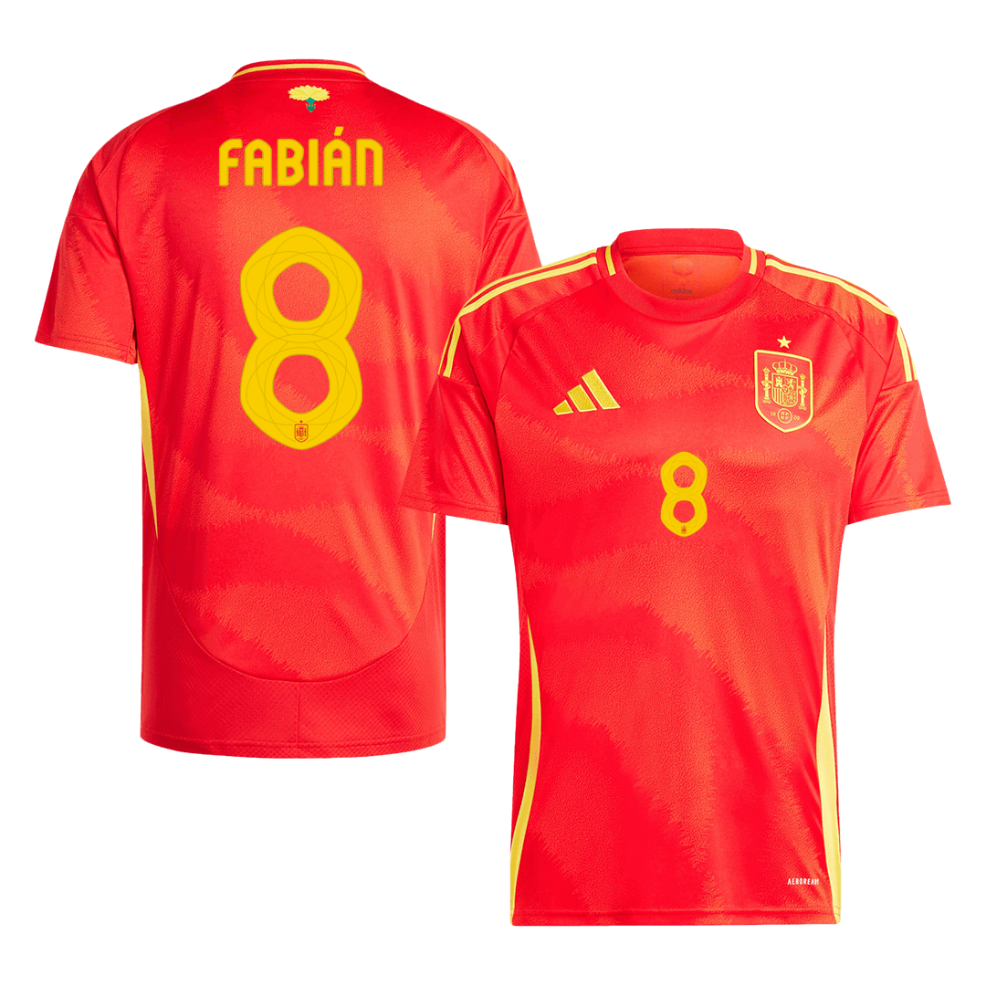 FABIÁN #8 Spain Home Soccer Jersey EURO - gogoalshop