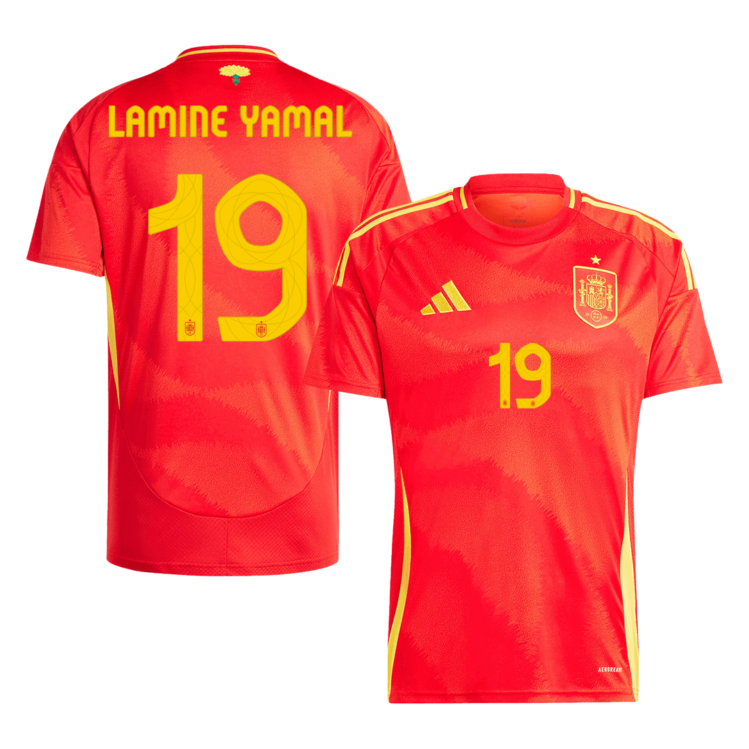 LAMINE YAMAL #19 Spain Home Soccer Jersey EURO - gogoalshop