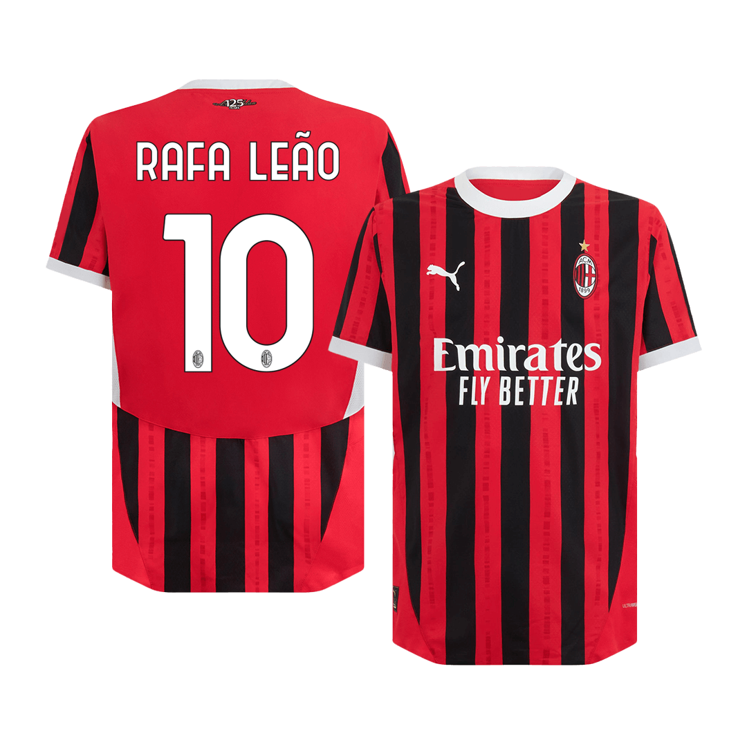 RAFA LEÃO #10 AC Milan Home Authentic Soccer Jersey - gogoalshop