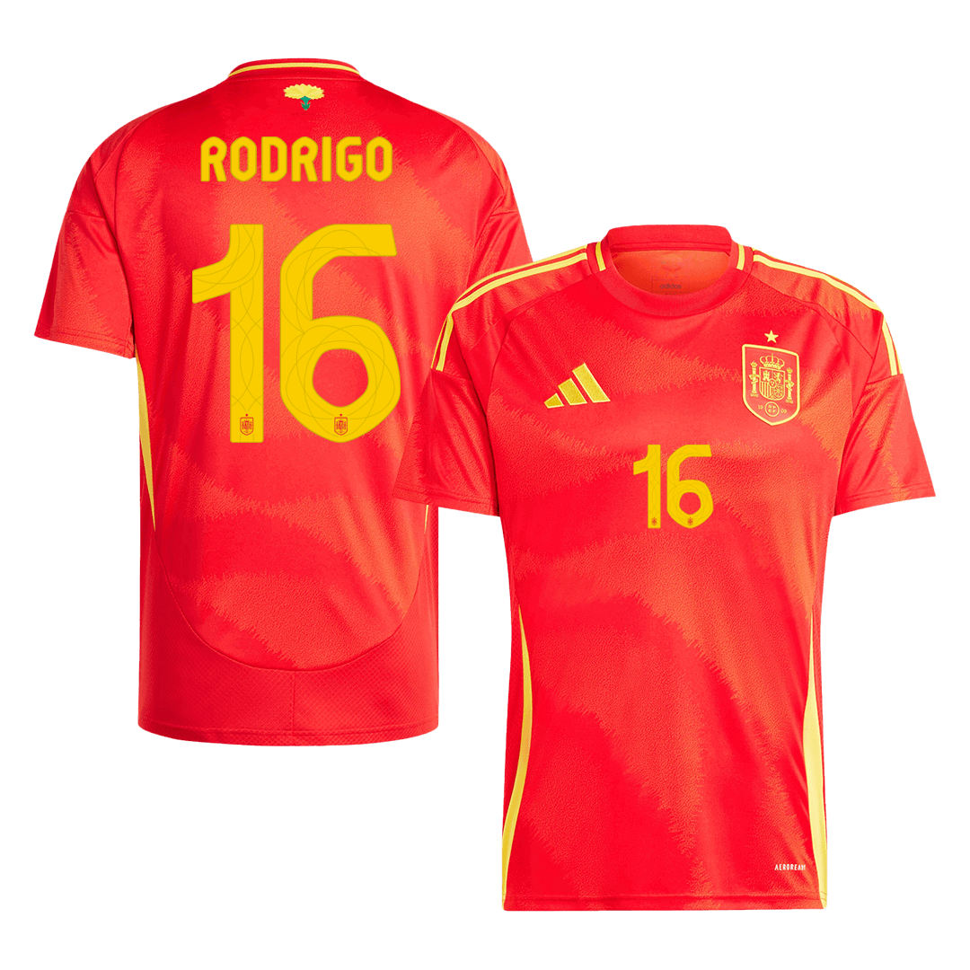 RODRIGO #16 Spain Home Soccer Jersey EURO - gogoalshop