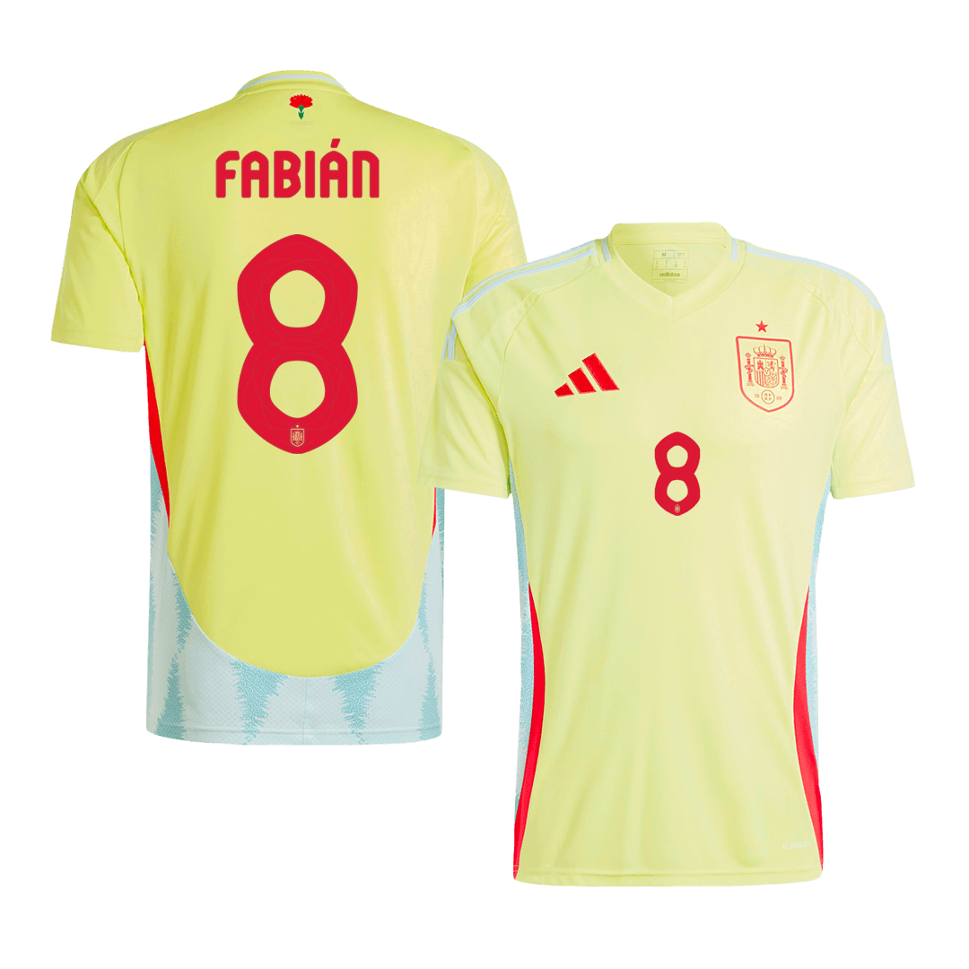 FABIÁN #8 Spain Away Soccer Jersey EURO - gogoalshop