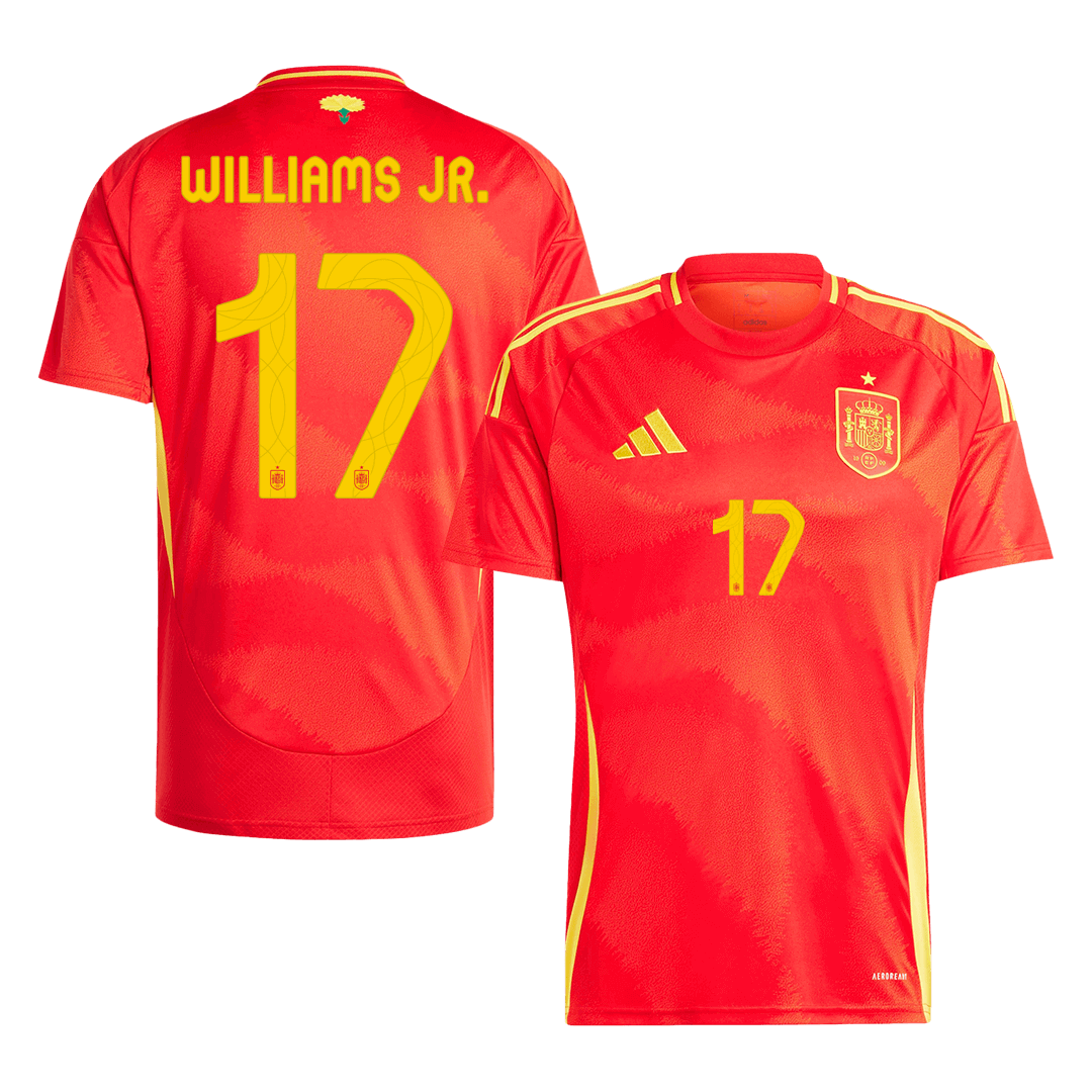 WILLIAMS JR. #17 Spain Home Soccer Jersey EURO - gogoalshop