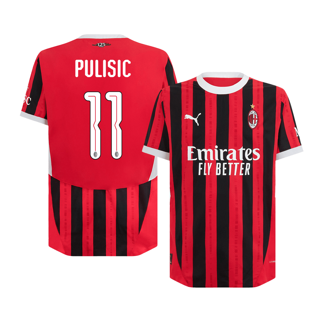 PULISIC #11 AC Milan Home Authentic Soccer Jersey - UCL - gogoalshop